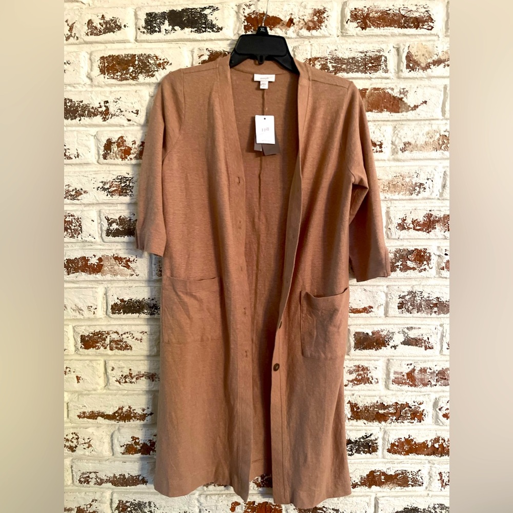 NWT J. JILL Women’s Long Cardigan with Side Slits Size XS